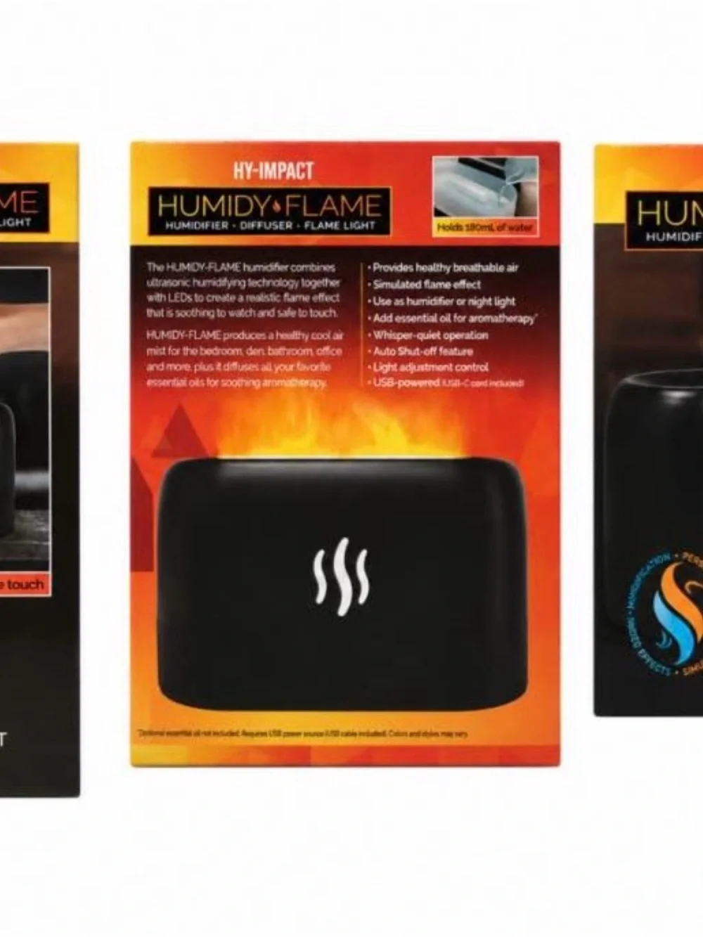 Humidy Flame Humidifier & Diffuser in Black by